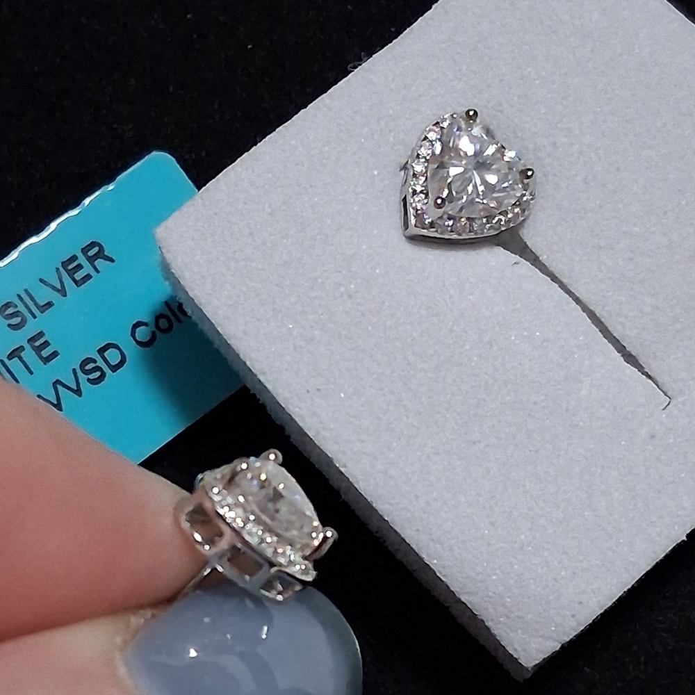 Moissanite Diamond Pudhback Earrings 925 Sterling Silver